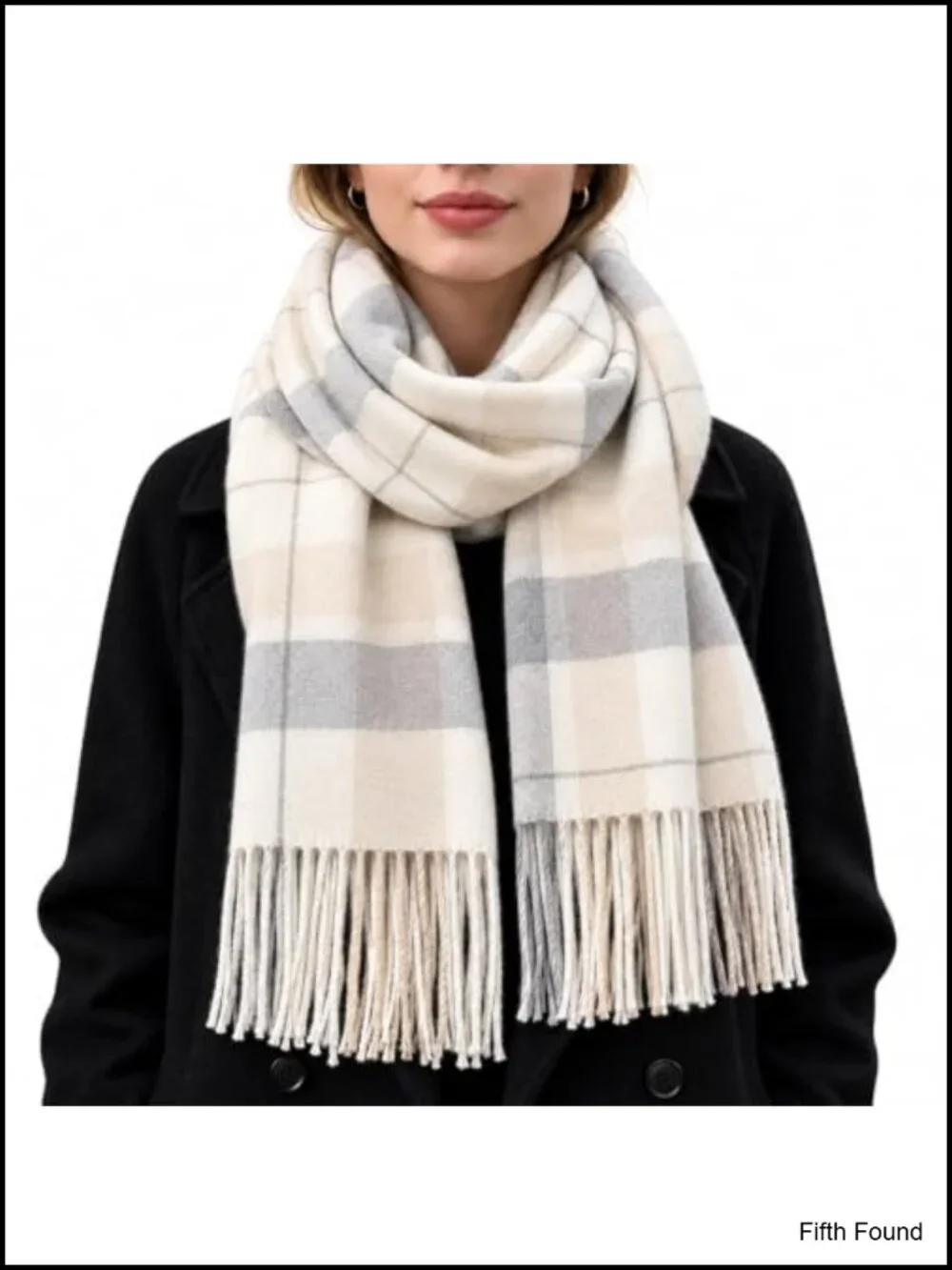 Women Winter Large Plaid Scarf Tassel Shawl Wrap 100% Polyester